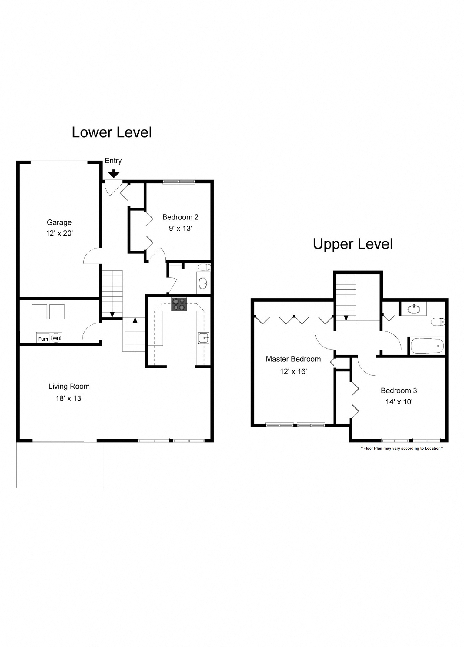 Floor plan for 3 beds, 1.5 baths, 1506 sqft